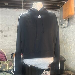 Adidas Black Cropped Hoodie